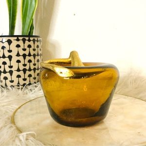 Vintage Amber Glass Apple